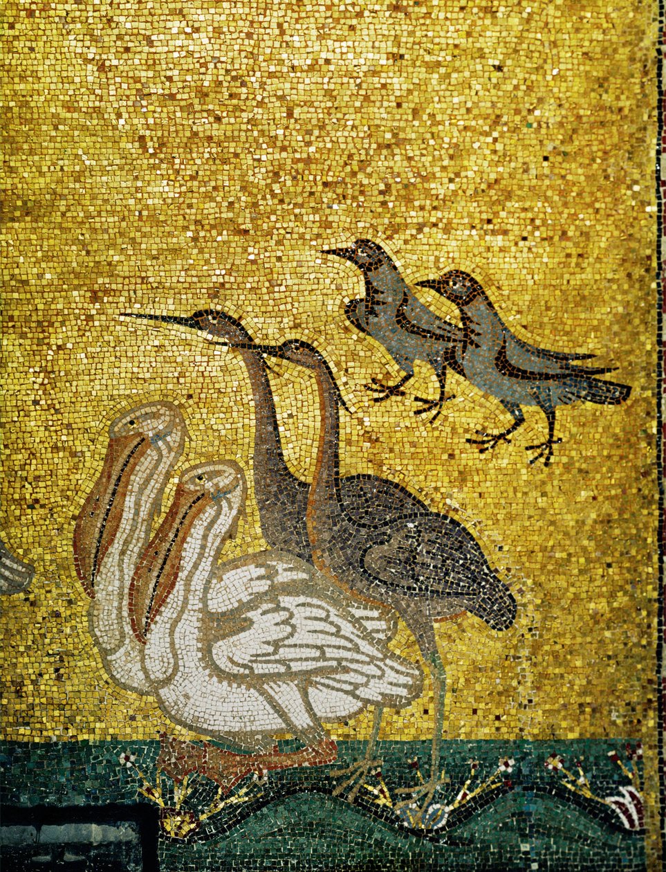 Diverse vogels ... (mozaïek) door Italian School
