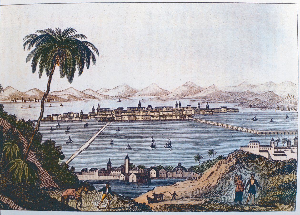 Zicht op Mexico-Stad, 1714 door Italian School