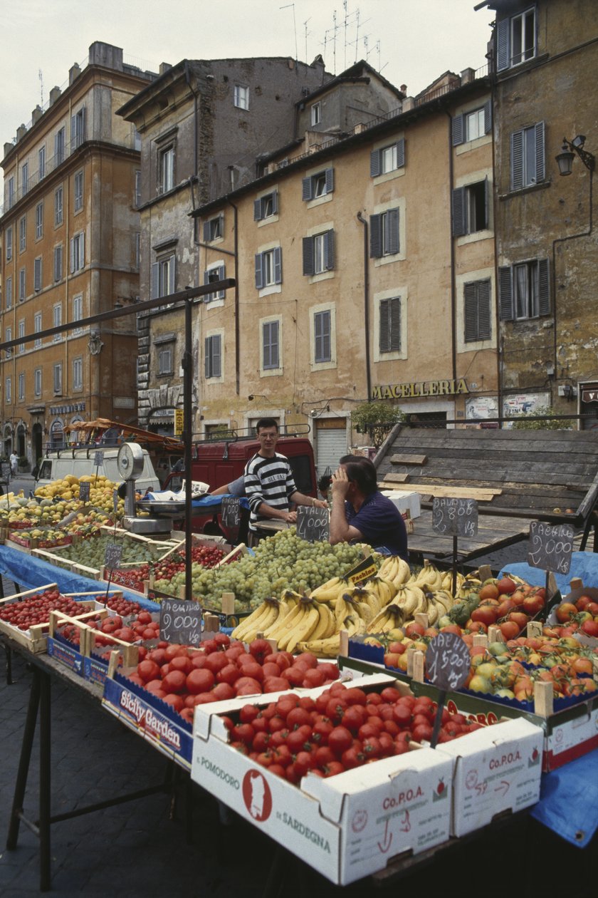Zicht op de markt door Italian School