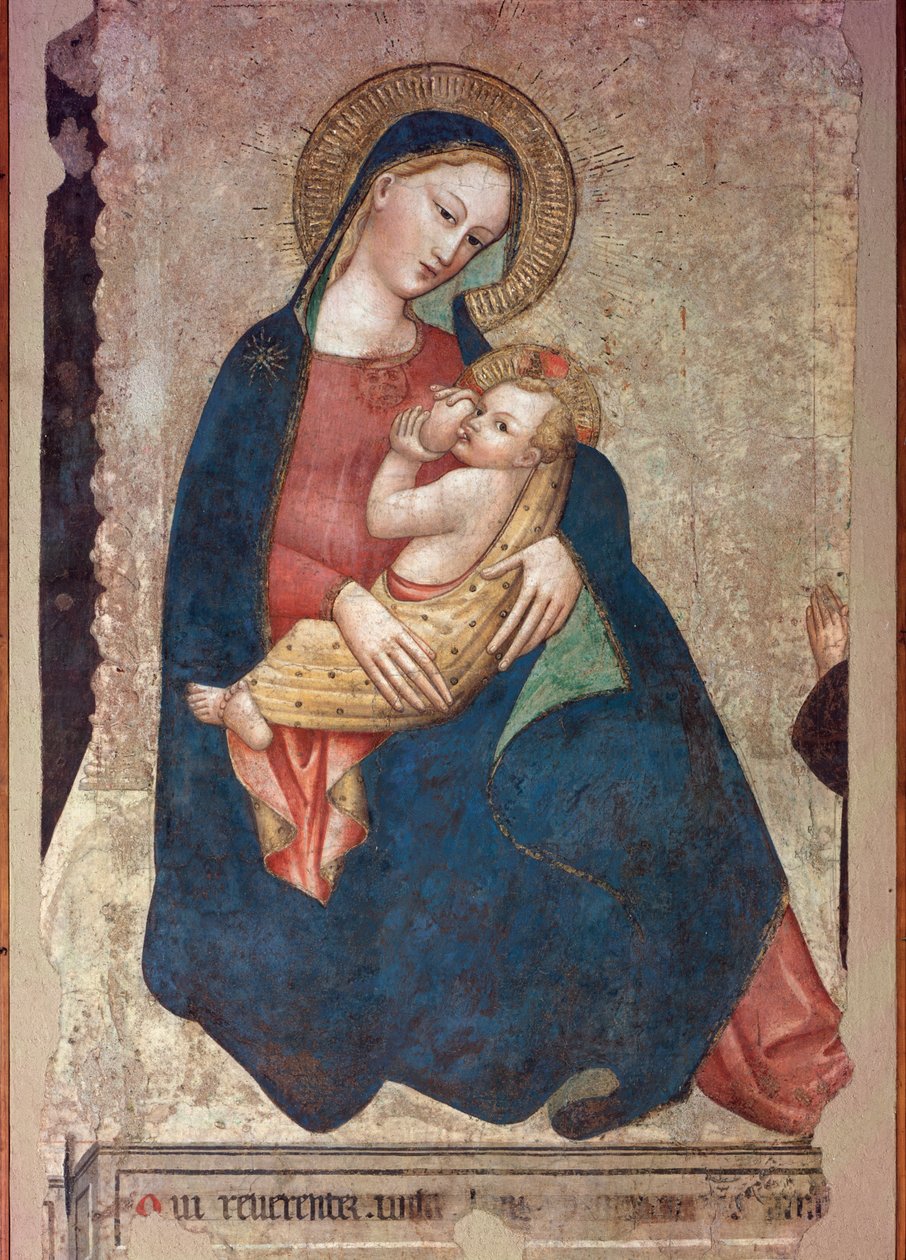 Maagd Maria voedt Jezus door Italian School