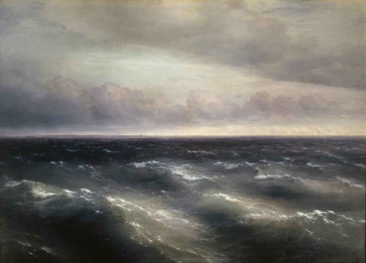 Zwarte Zee (storm begint op te steken op de Zwarte Zee) door Ivan Konstantinovich Aivazovsky