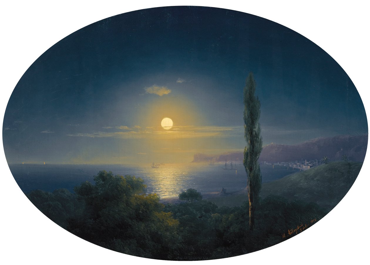 Krimkust bij maanlicht door Ivan Konstantinovich Aivazovsky