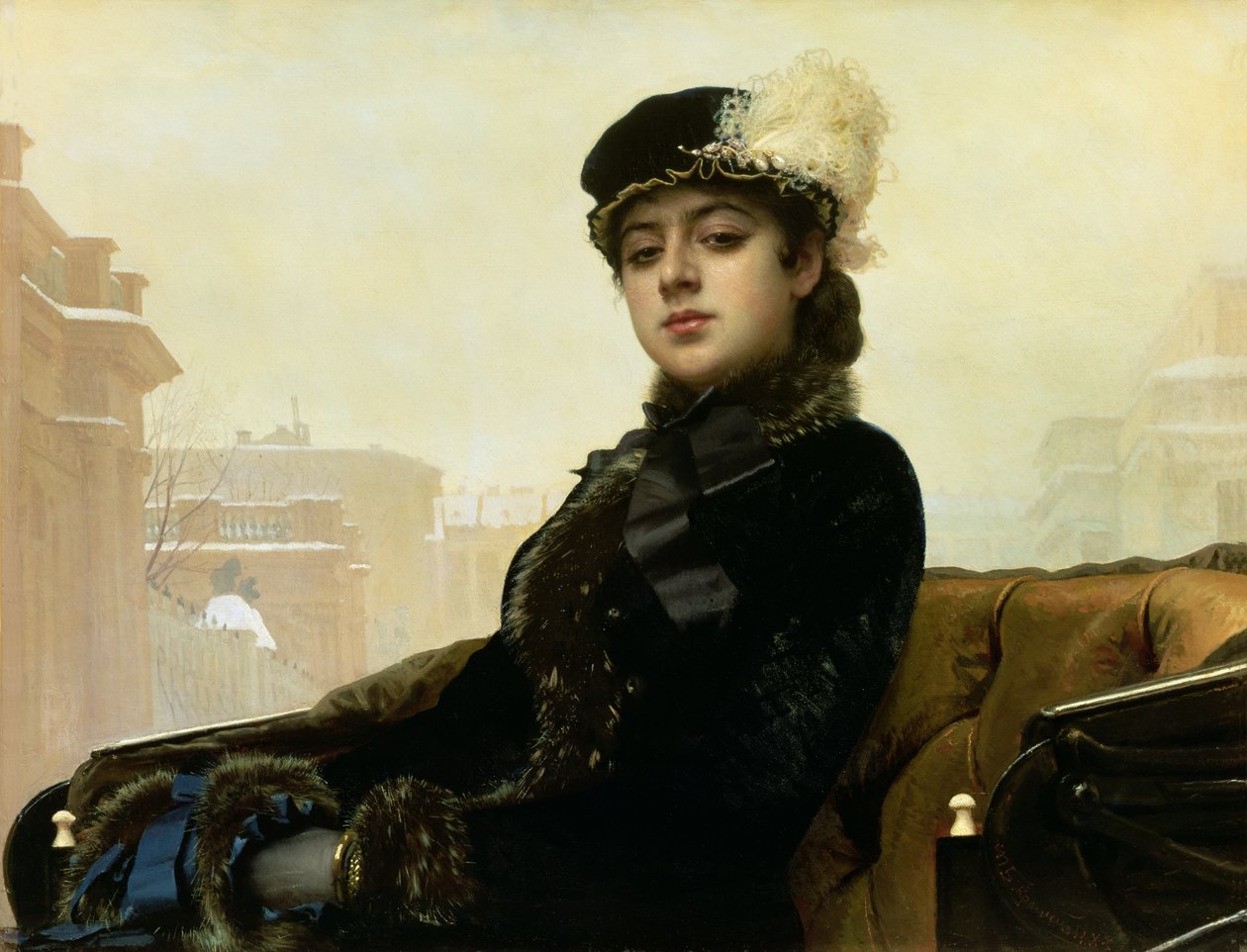 Portret van een onbekende vrouw, 1883 door Ivan Nikolaevich Kramskoy