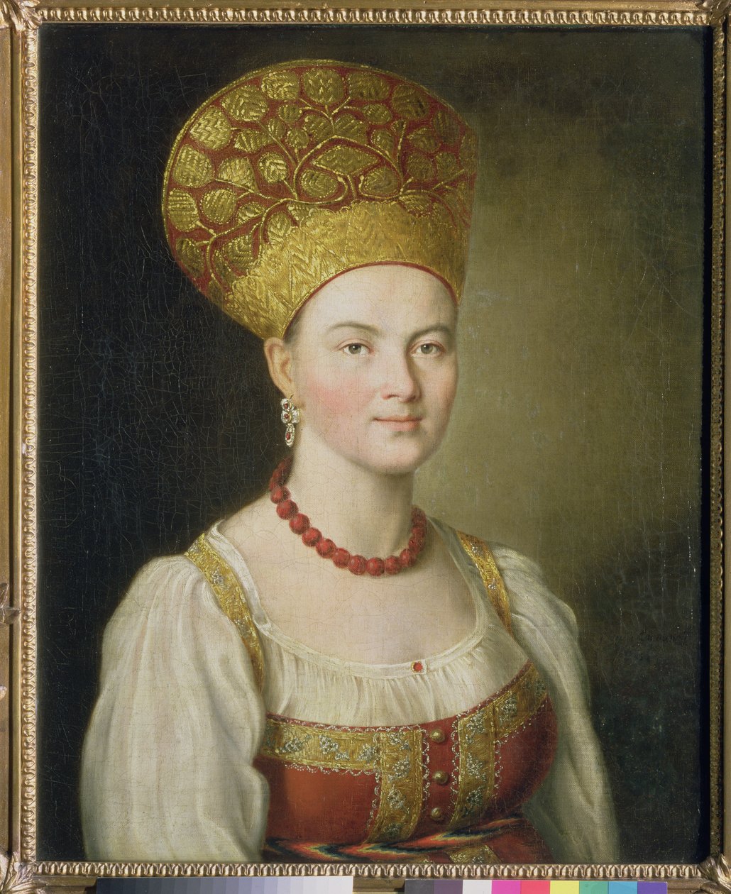 Boerin in Russische klederdracht, 1784 door Ivan Petrovich Argunov