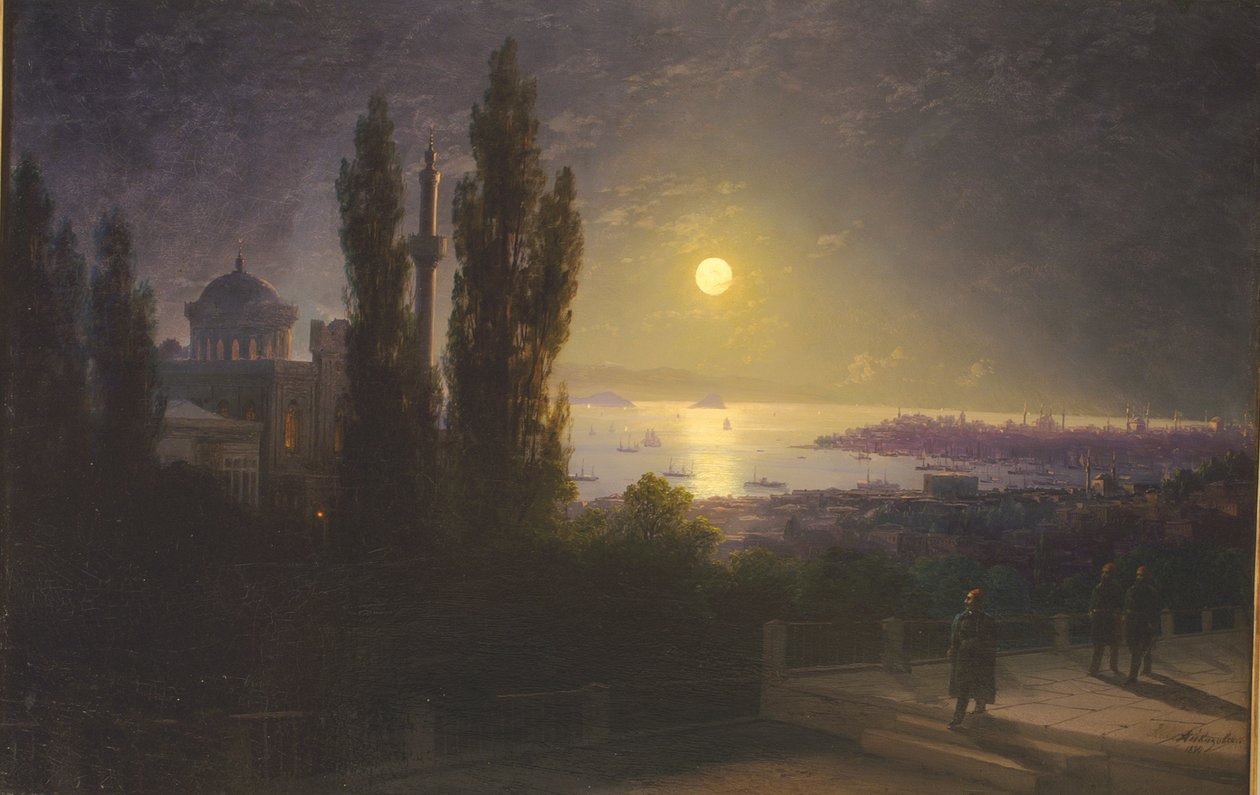 Ests: "Straat Bosporus bij nacht". door Ivan Aivazovsky