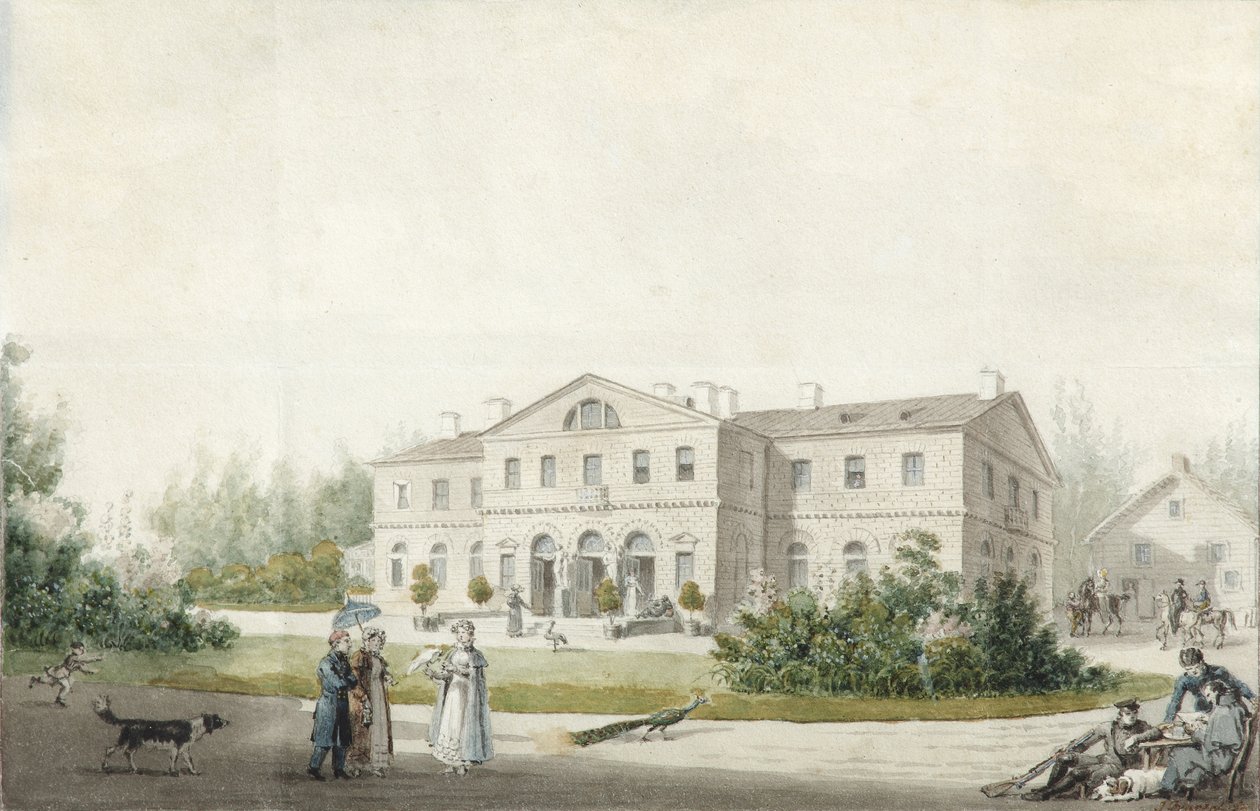 Het landhuis Priyutino door Ivan Alexeyevich Ivanov
