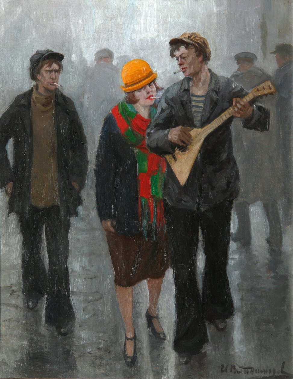 Een jong stel, 1920s door Ivan Alexeyevich Vladimirov