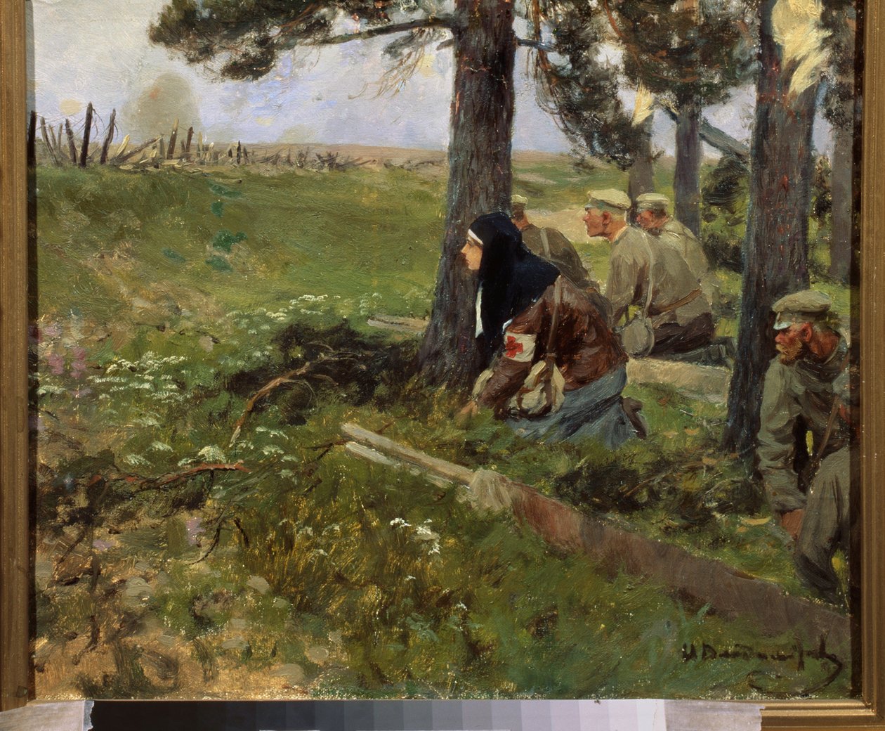 Een verpleegster met de Russische troepen. door Ivan Alexeyevich Vladimirov