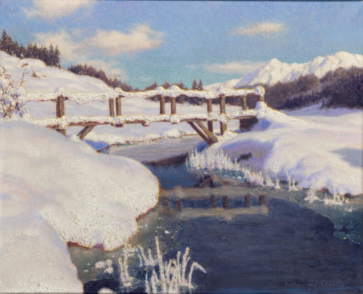 Zon op de sneeuw, Zwitserland door Ivan Fedorovich Choultse