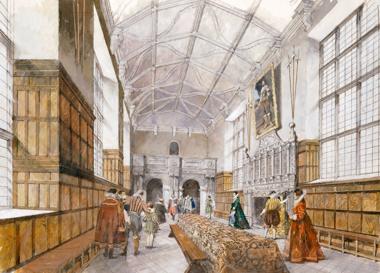 Kirby Hall, begin 17e eeuw door Ivan Lapper