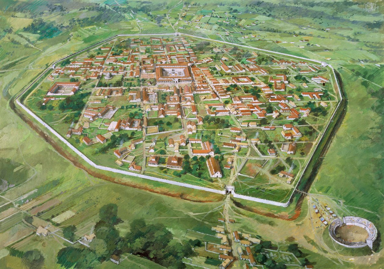 Silchester Romeinse stadsmuren door Ivan Lapper