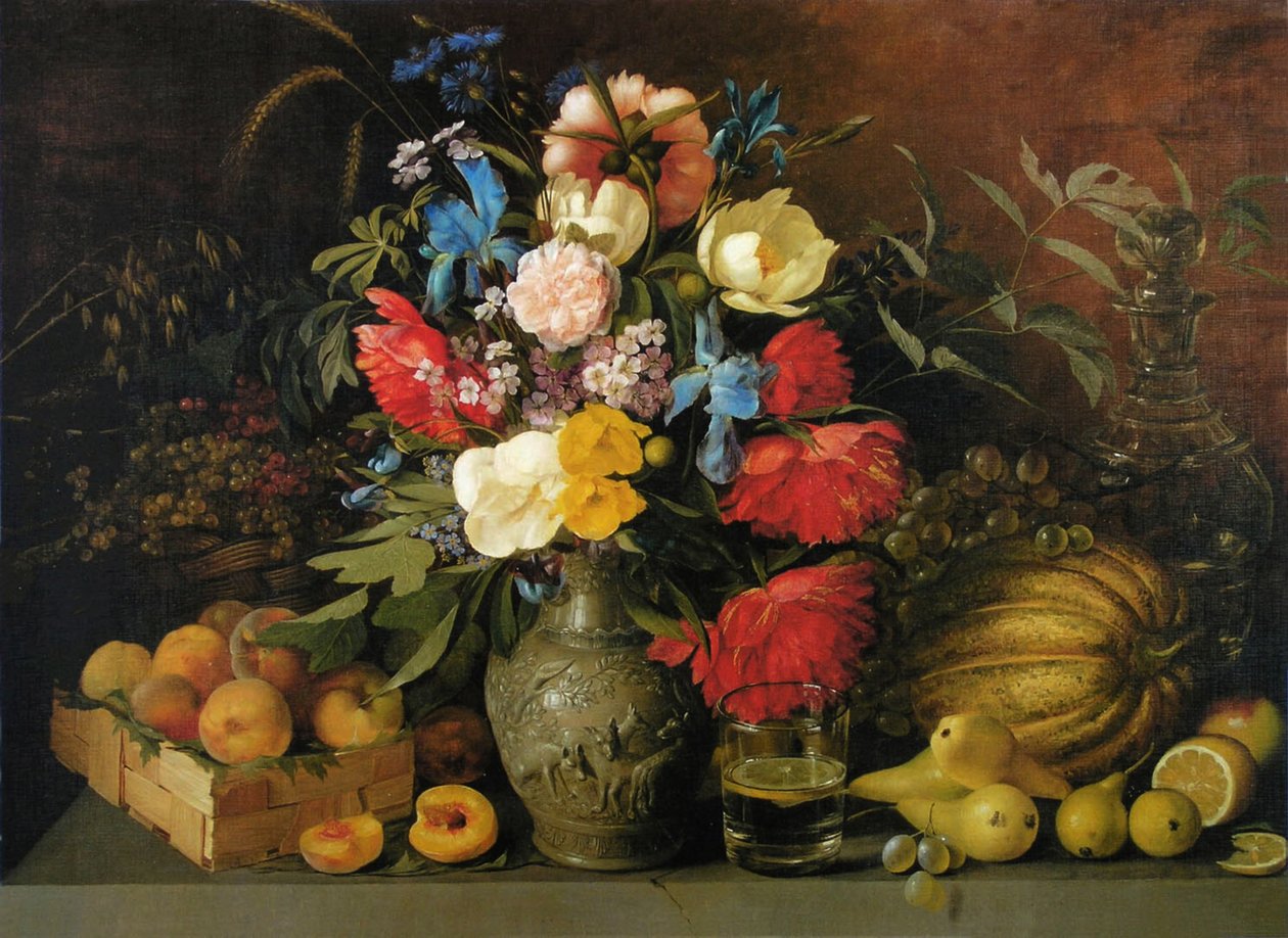 Bloemen en vruchten, 1839 door Ivan Phomich Khrutsky