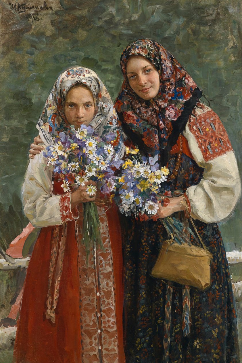 Weidebloemen, 1913 door Ivan Semyonovich Kulikov