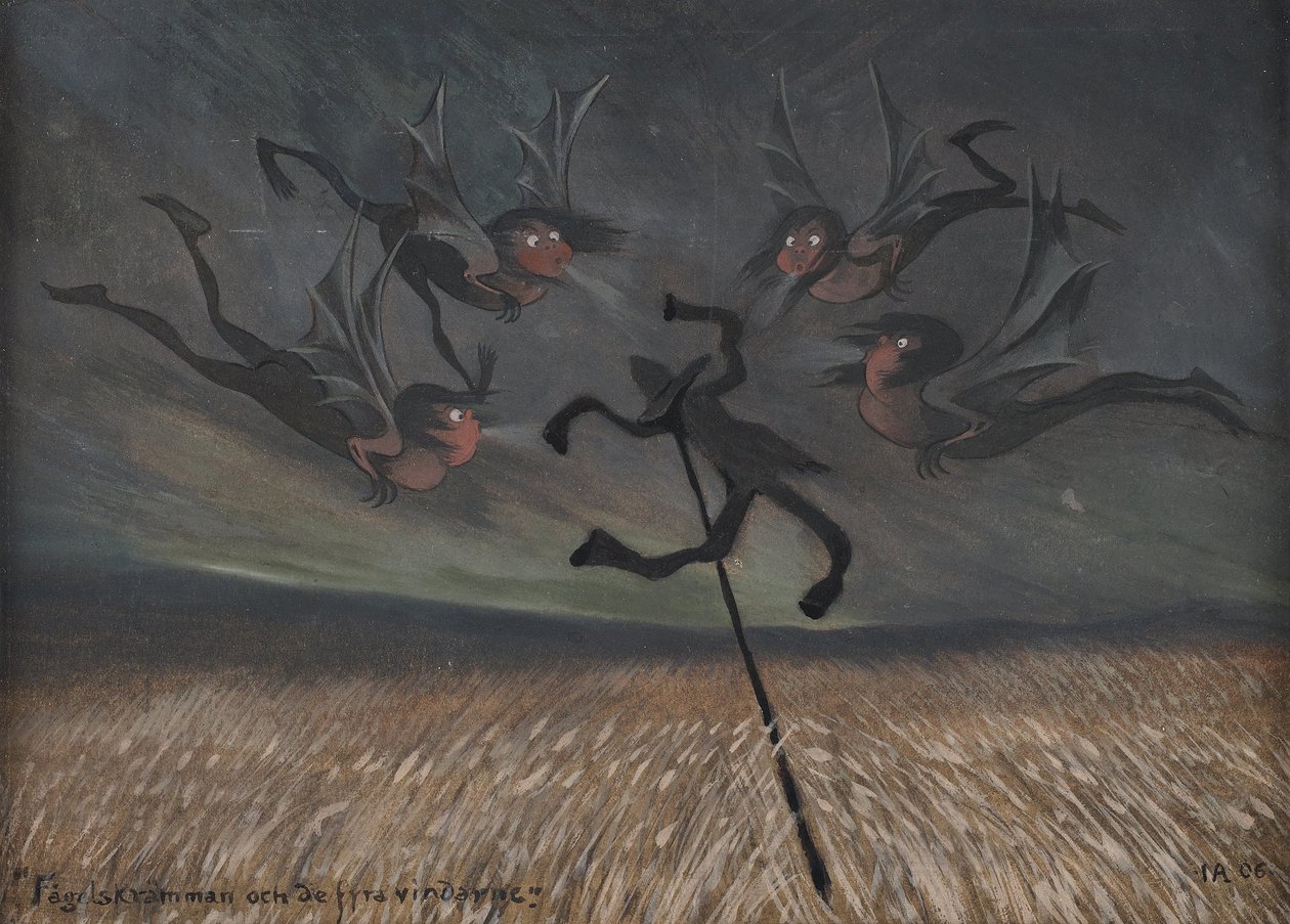 De vogelverschrikker en de vier winden, 1906 door Ivar Arosenius