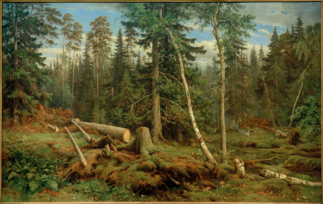 I.I. Schischkin, houtkap door Ivan Ivanovich Shishkin