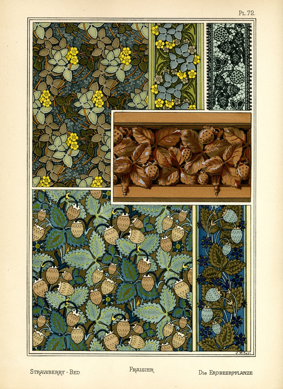 Het Aardbeienbed door J. Milesi
