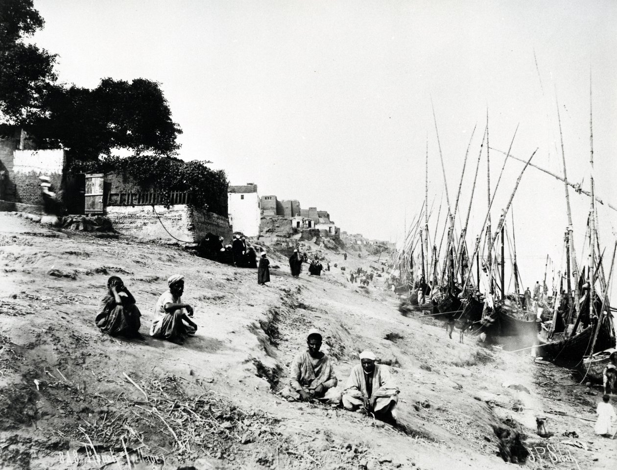 Dorp aan de Nijl, c.1880 door J. Pascal Sebah