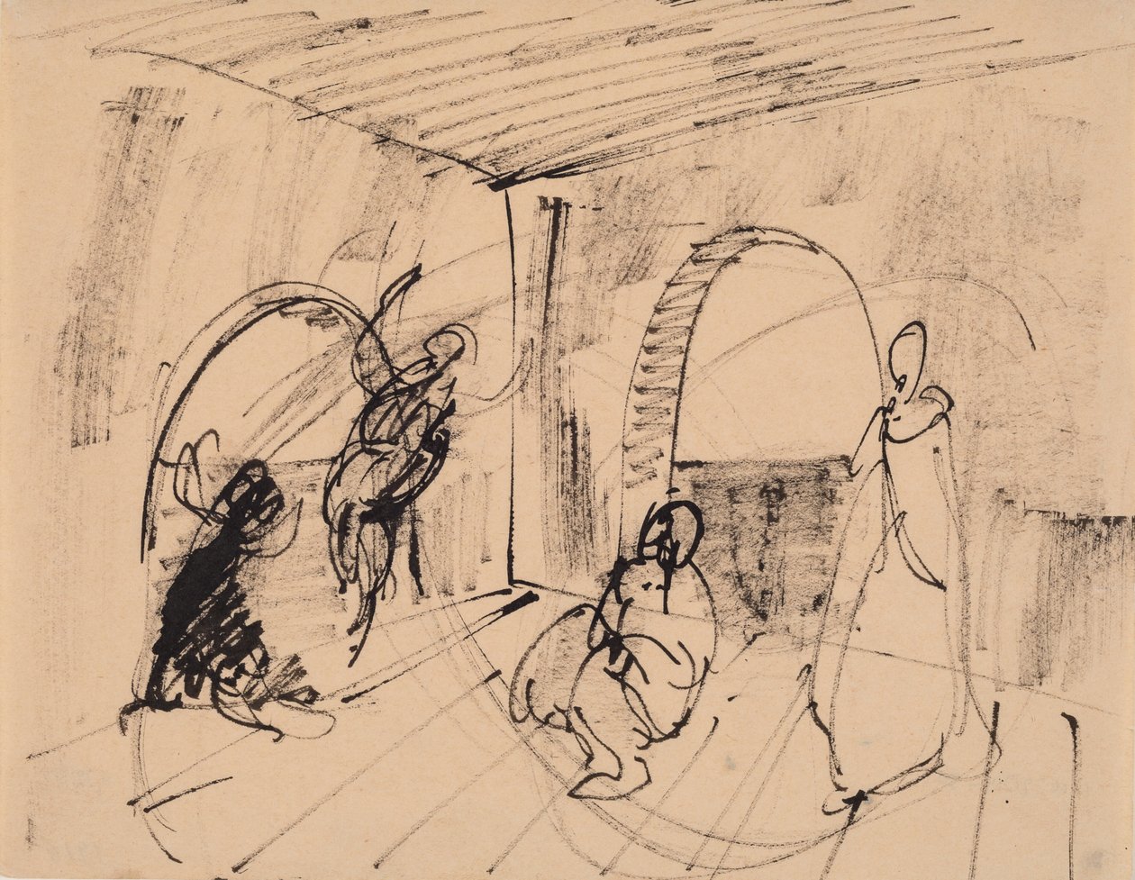 Ontwerp voor het schilderij "Hecuba" door J.A. Jerichau