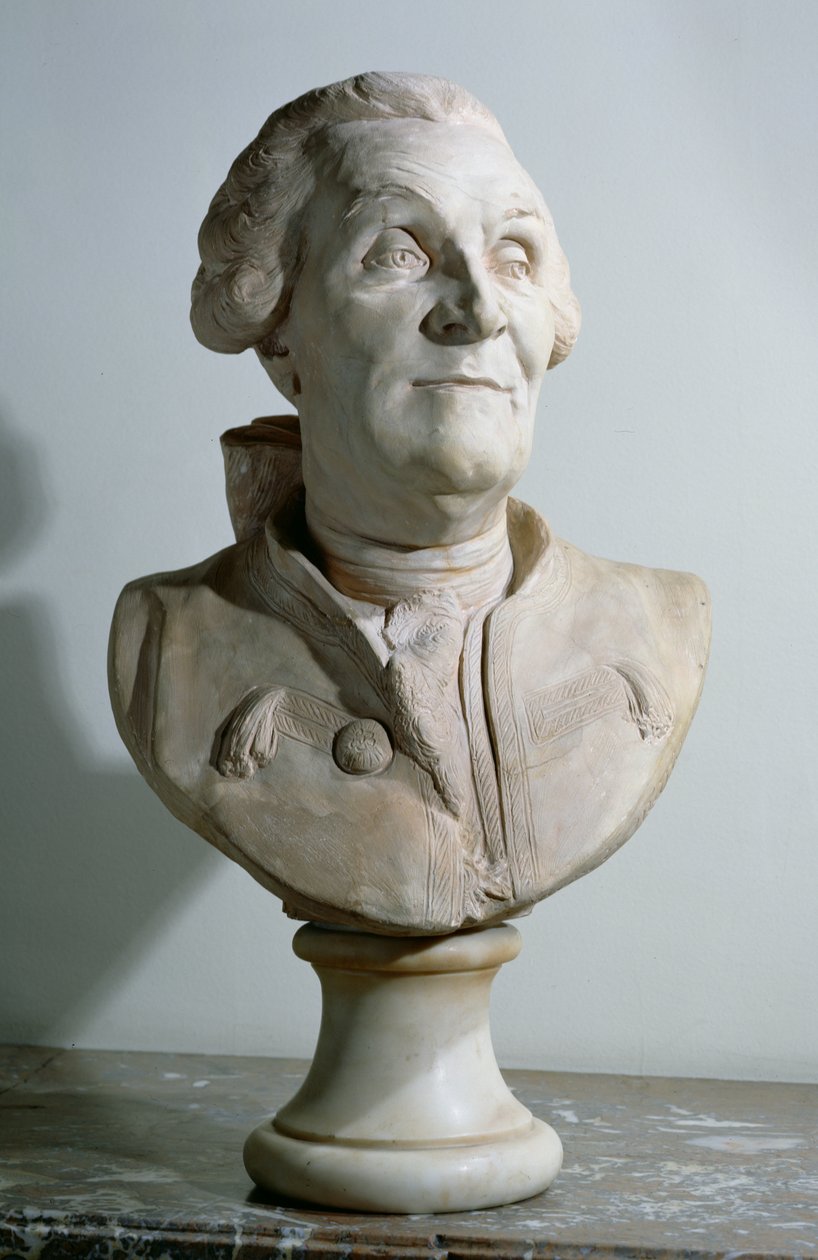 Buste van Charles Marie de La Condamine (1701-74) door J.B.C dHuet