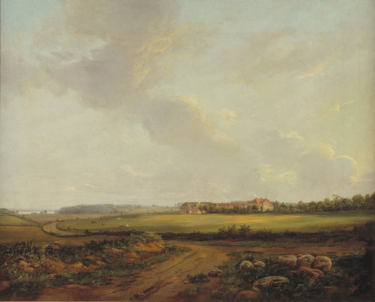 Uitzicht op Engelholm bij Præstø in Seeland door Johan Christian Dahl