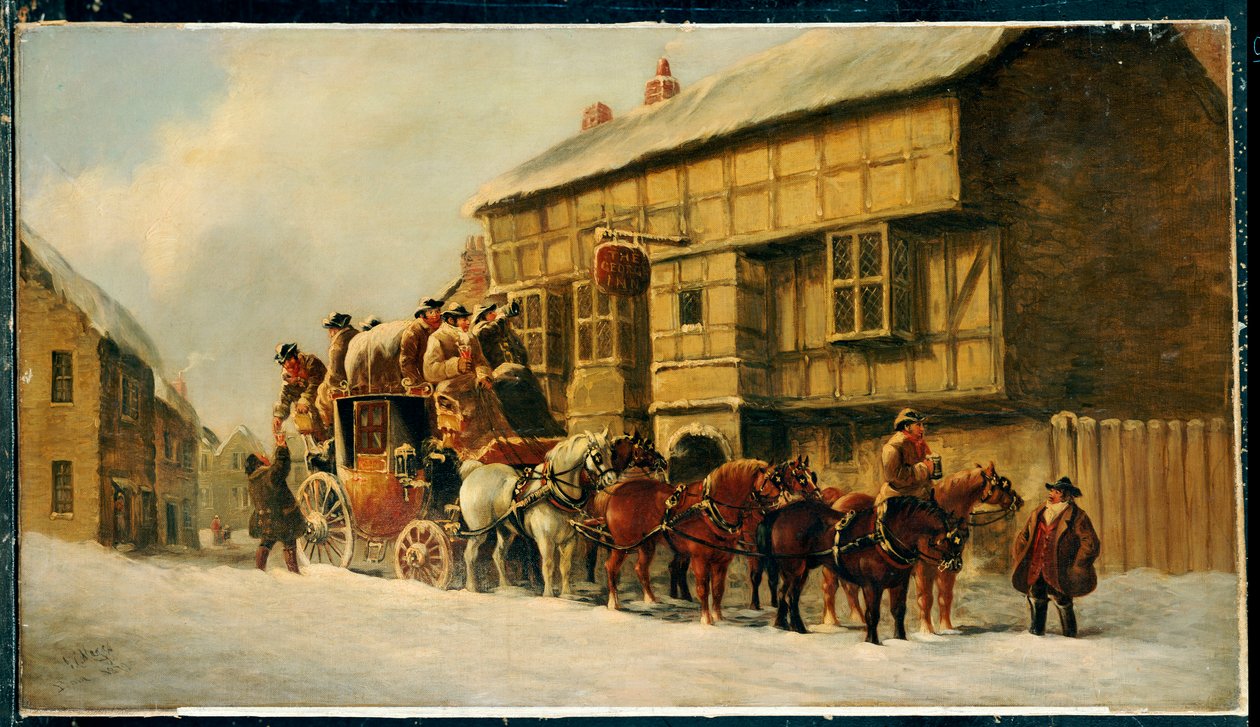 Buiten de George Inn, 1879 door J.C. Maggs