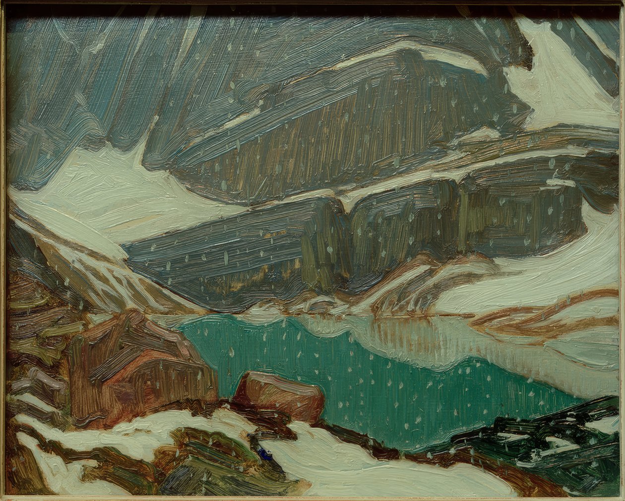 Sneeuw bij Lake Oesa door J.E.H. MacDonald