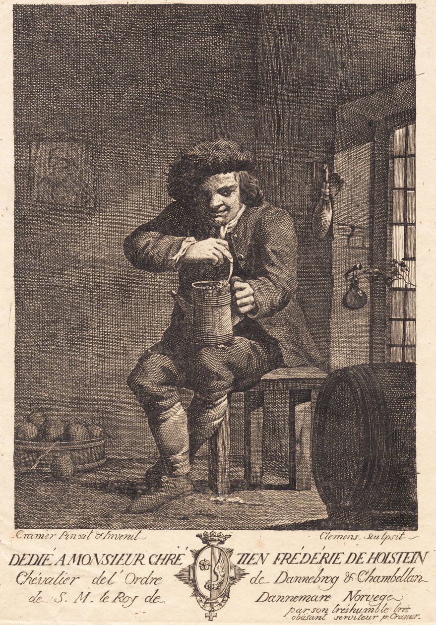 Een zittende boer door J.F. Clemens