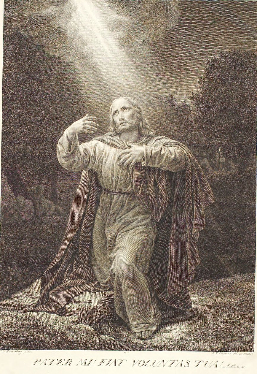 Christus in de Hof van Getsemane door J.F. Clemens