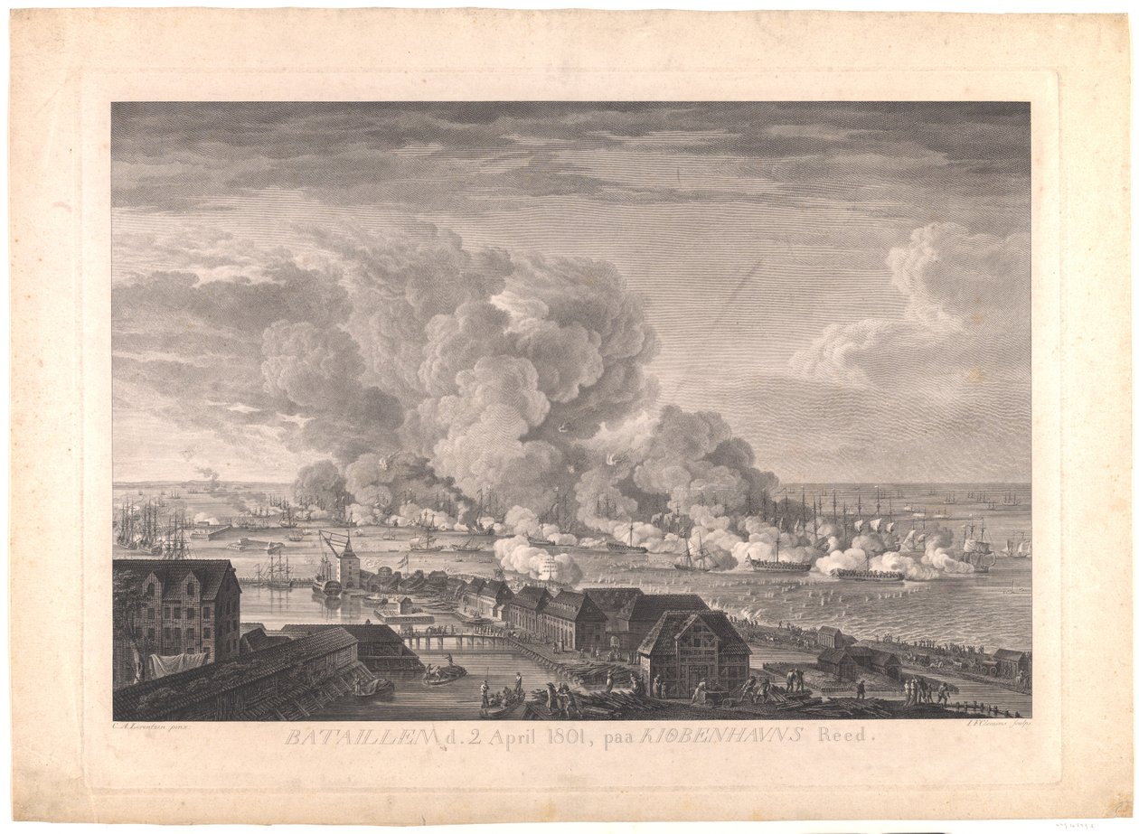 De slag bij Reden op 2 april 1801 door J.F. Clemens