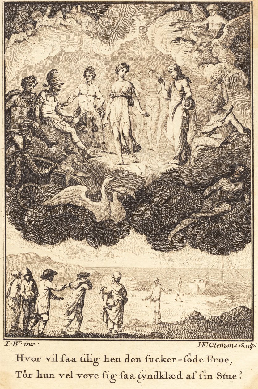 Venus tussen de verzamelde goden door J.F. Clemens