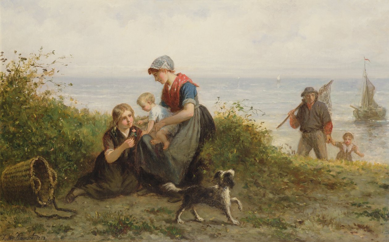 De vissersfamilie door J.J.M. Damschroeder