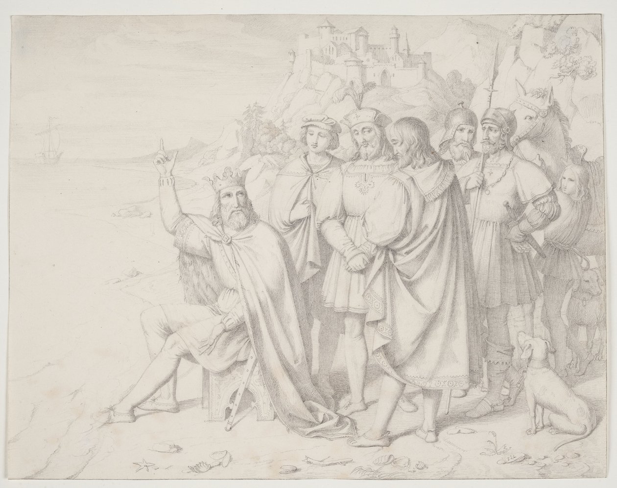 Knud de Grote aan de kust door J.L. Lund