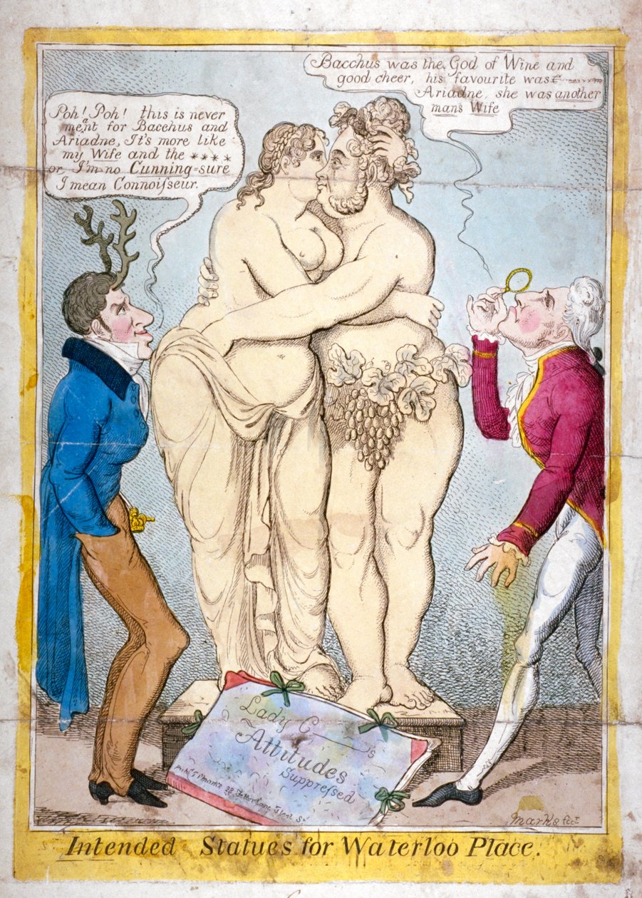 Voorgenomen standbeelden voor Waterloo Place, 1821 door JL Marks