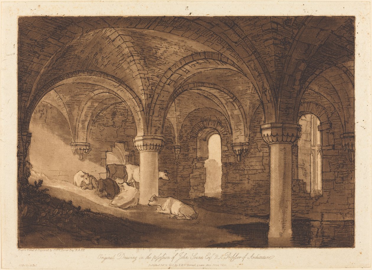 Crypte van Kirkstall Abbey door Joseph Mallord William Turner