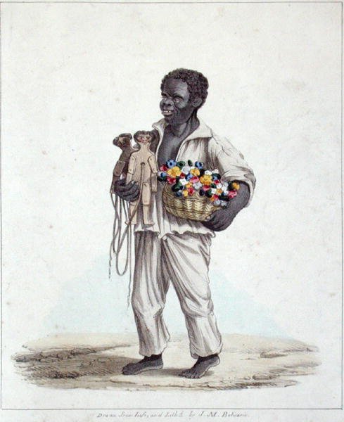 Poppenverkoper op het carnaval, Kingston, Jamaica door J.M. Belisario