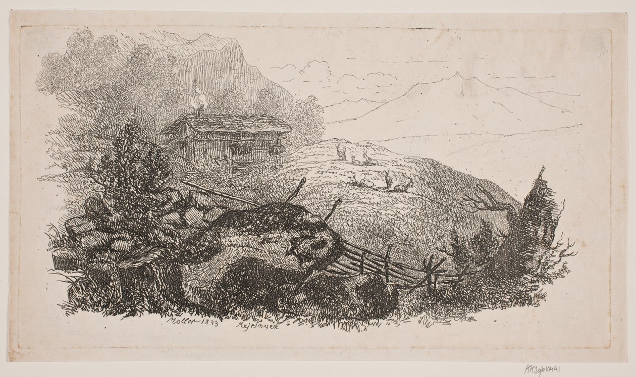 Berglandschap bij Meiringen door J.P. Møller