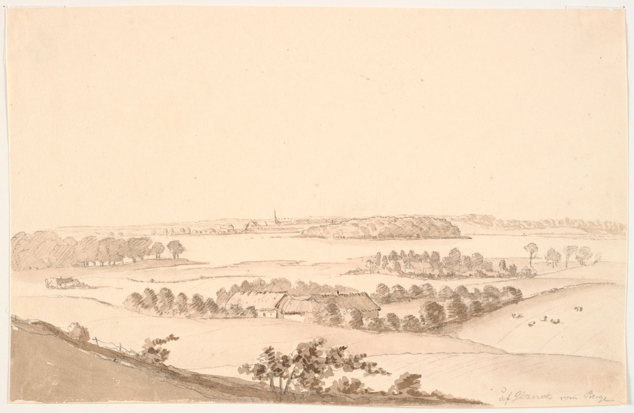 Landschap met wijd uitzicht. Glænø door J.P. Møller