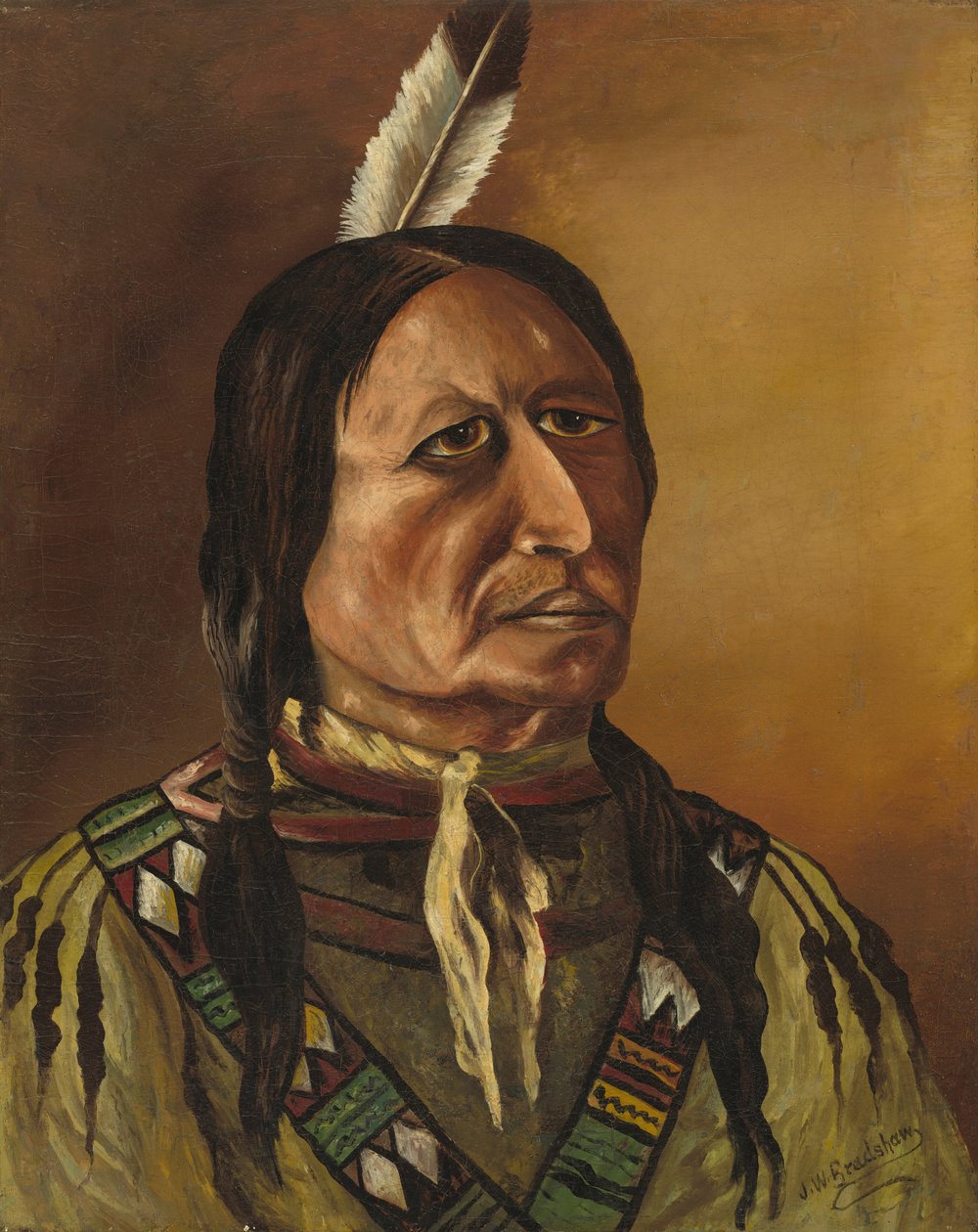 Plains Indiaan door J.W. Bradshaw
