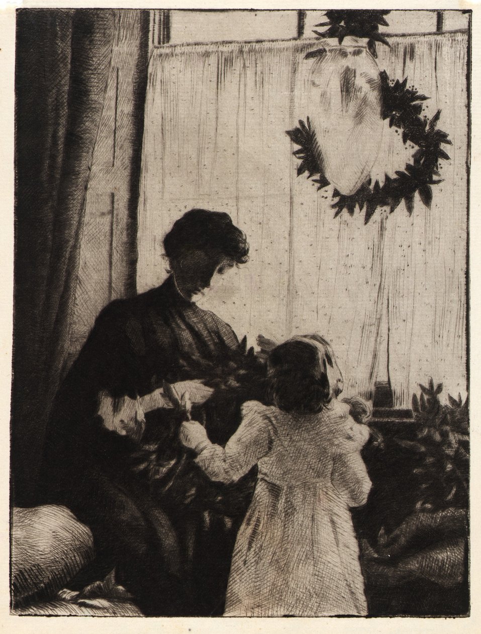 Kerstgroen door J. Alden Weir