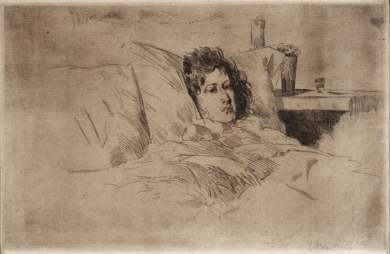 Moeder en kind door J. Alden Weir