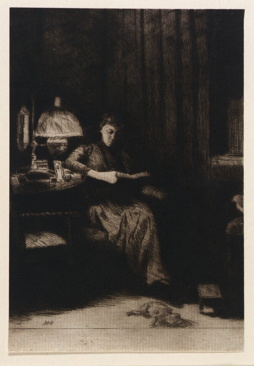 De Avondlamp door J. Alden Weir