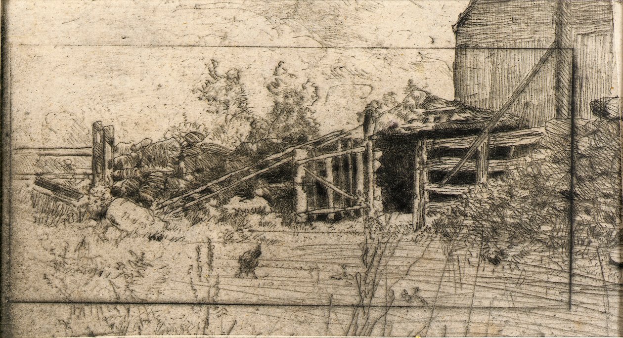 De Webb boerderij door J. Alden Weir
