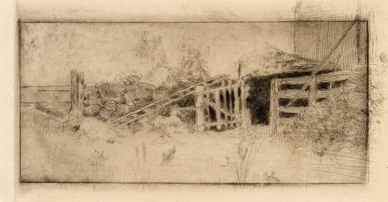 De Webb boerderij door J. Alden Weir
