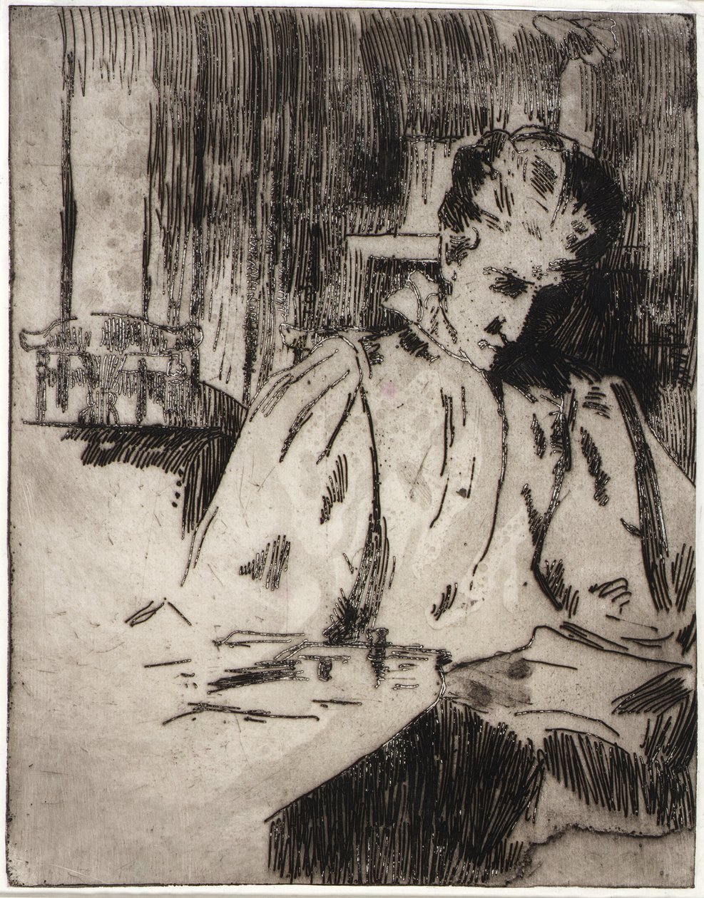 Vrouw Leest door J. Alden Weir