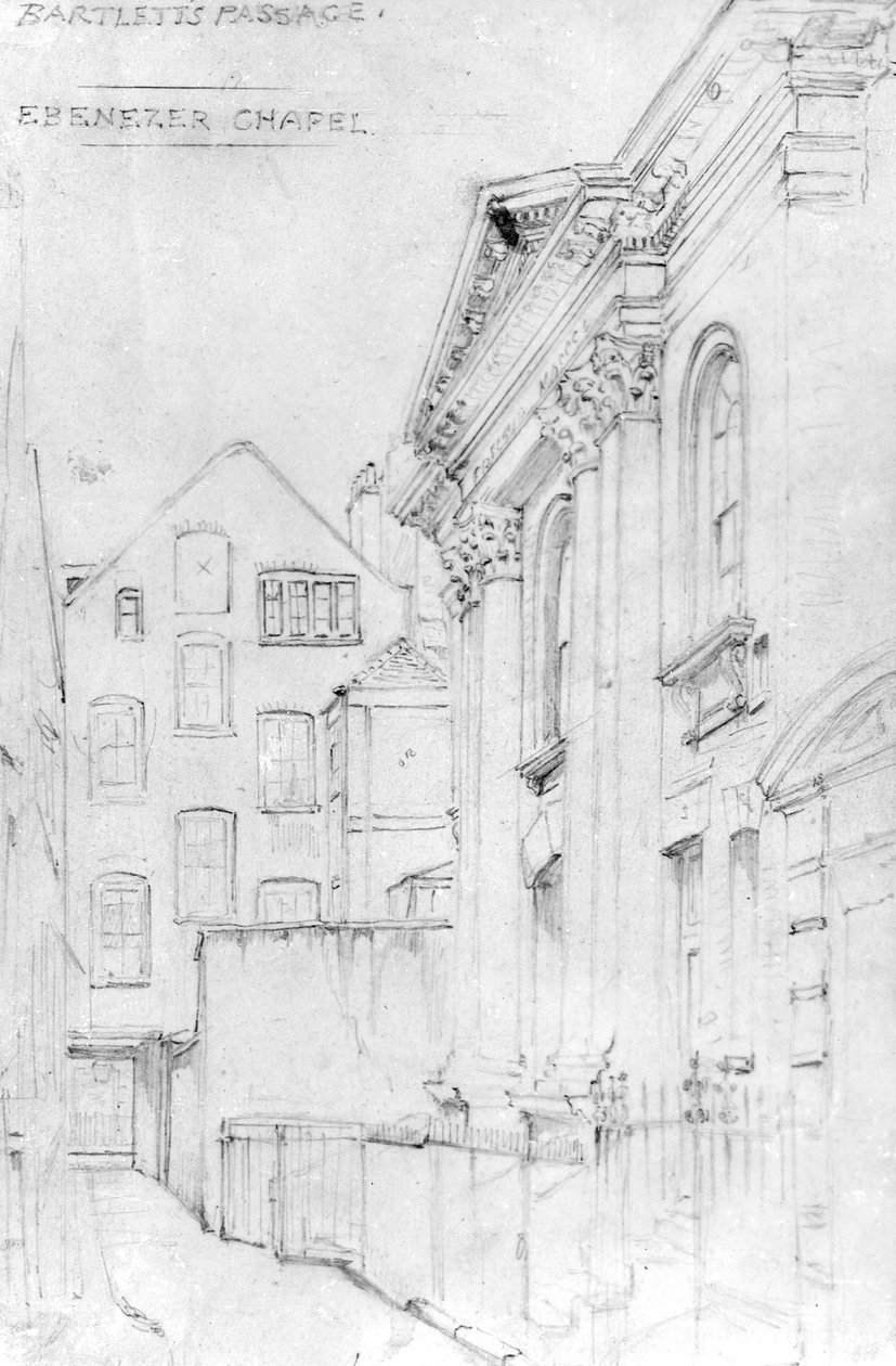 Ebenezer Kapel, Bartletts Passage, ca. 1890 (tekening) door J. Appleton