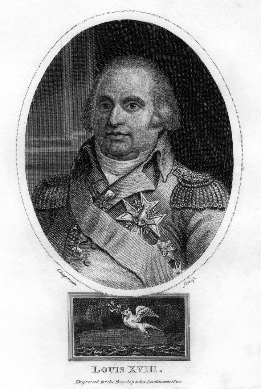 Lodewijk XVIII, Koning van Frankrijk door J. Chapman
