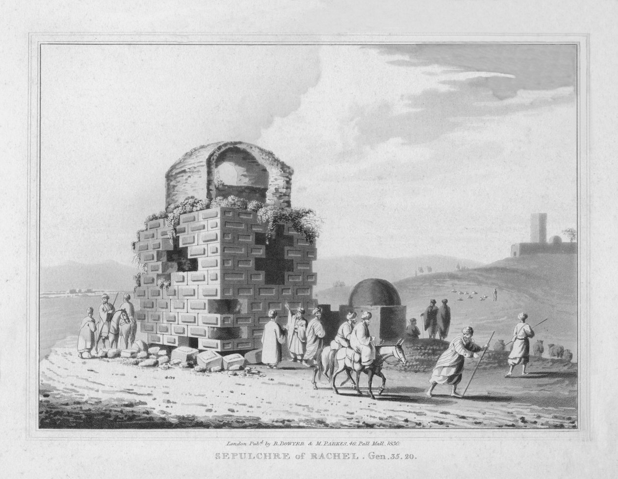 Graf van Rachel. Genesis. 35.20, 1830 door J. Clarke