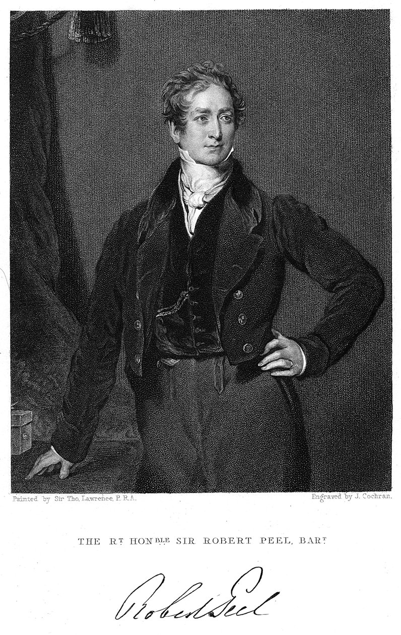 Robert Peel, 19e eeuwse Britse staatsman door J. Cochran