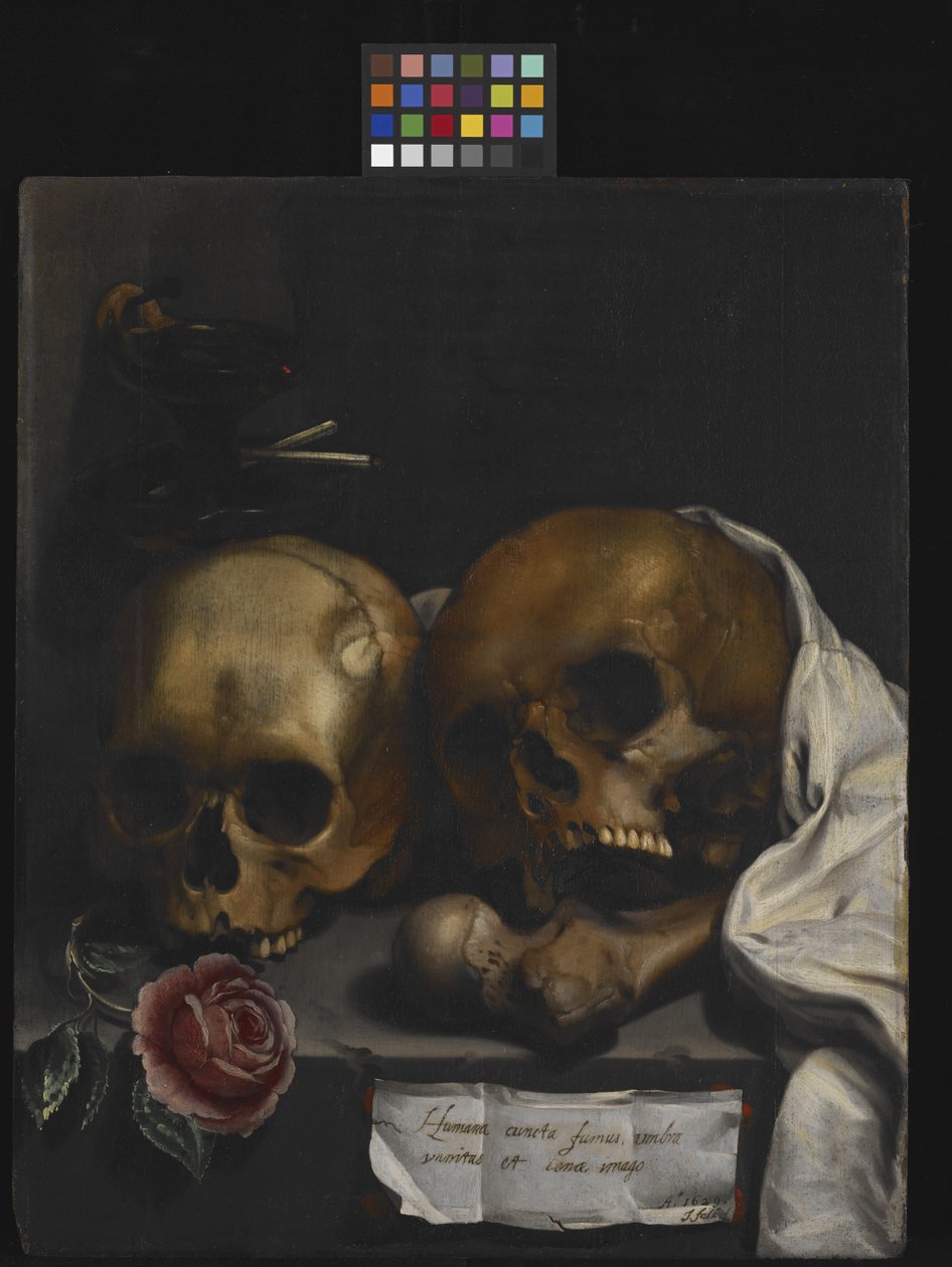 Vanitas stilleven door J Falk