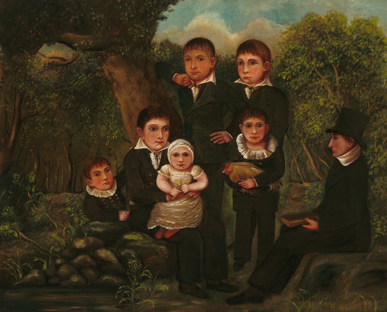 Abraham Clark en zijn kinderen door J. H.